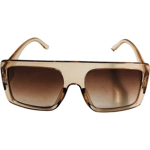 Square Champagne Oversized Sunglasses - Picture 3 of 10